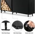 thumbnail image 6 of Amagabeli 8ft Firewood Log Rack Cover Weather Resistant Outdoor Heavy Duty Waterproof 600D Oxford Fabric Fireplace Logs Holder Covering Fire Wood Storage Covers with PVC Backing Black, 6 of 9