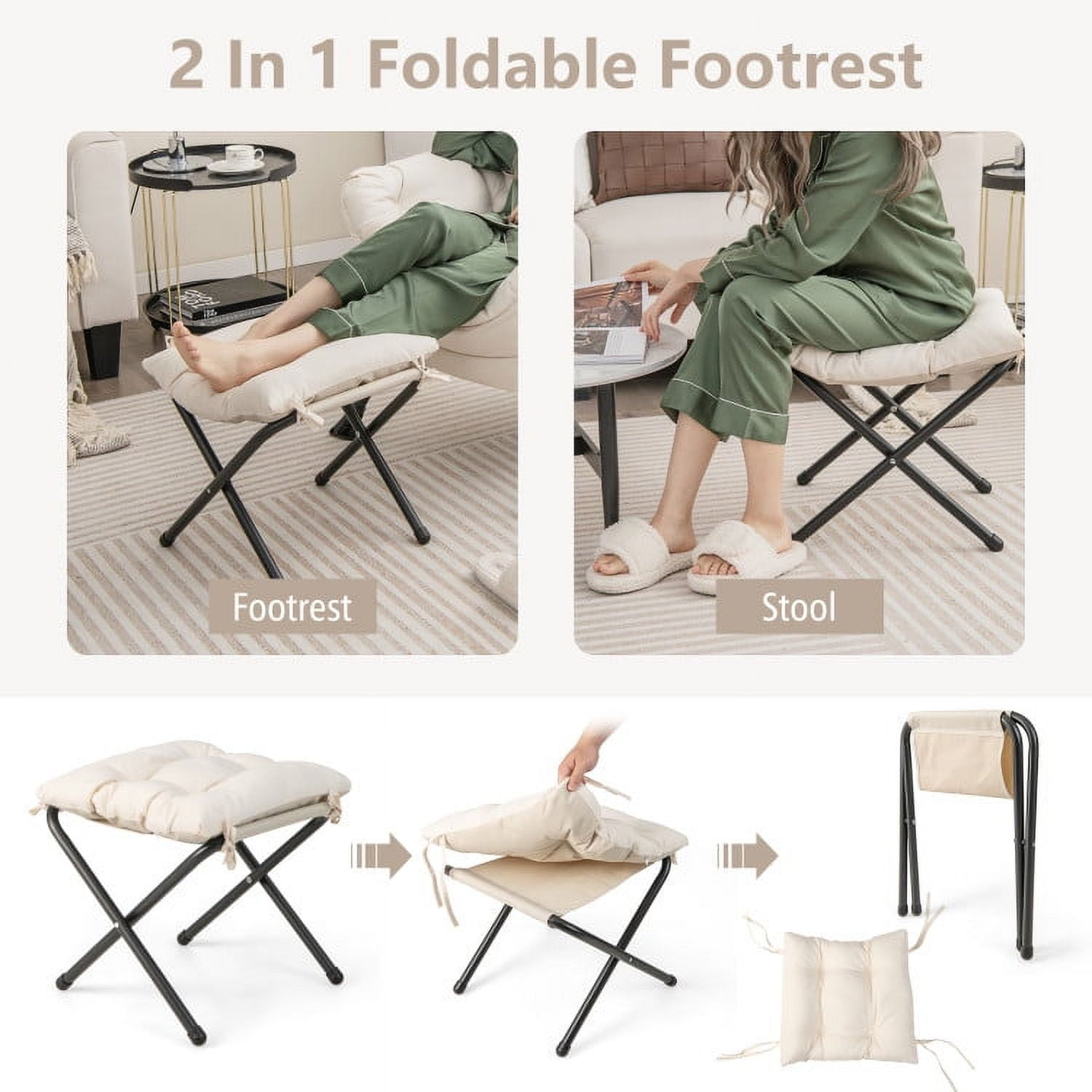 Finihen Accent Sofa Chair, Recliner Chair with Ottoman Footrest, Modern Accent Sofa Chair with Folding Footrest and Side Pocket, for Living Room, Bedroom, Beige Finihen Accent Sofa Chair, Recliner Chair with Ottoman Footrest, Modern Accent Sofa Chair with Folding Footrest and Side Pocket, for Living Room, Bedroom, Beige