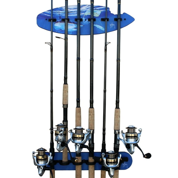 Guy Harvey Fishing Rod Wall Rack 6 Rod Capacity