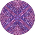 thumbnail image 1 of Ahgly Company Machine Washable Indoor Round Transitional Dark Magenta Purple Area Rugs, 4' Round, 1 of 7