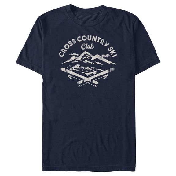 Men's Lost Gods Distressed Ski Club  Graphic Tee Navy Blue Small