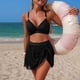 thumbnail image 5 of TaTaai Color Blocking Off-Shoulder Bikini Set, Women’s Solid Color Backless Style, Removable Padded Bra, Pull-On Closure, High Cut Slim Build, Ideal for Vacation Beach Trips Gift, 5 of 6