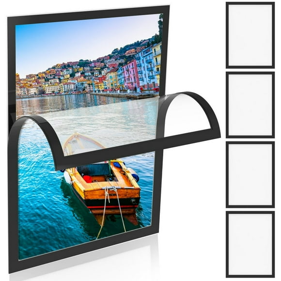 5Pcs  Painting Frames Self-Adhesive Magnetic  Art Frame Easy to Use  Art Picture Frames Flexible PVC  Painting Frame for Wall Window Art Decor Inner Size 25×35cm/25×25cm
