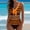 Orange, variant on Womens Striped Bikini Sets Color Block Tie Front Swimsuits Cheeky High Waisted Two Piece Bathing Suit