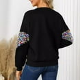 thumbnail image 5 of Craaazy Women's Fashionable Color Blocking Sequin Long Sleeved Casual Sweatshirts Gifts, 5 of 9