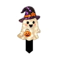 thumbnail image 2 of Lighted Halloween Ghost Stake With Pumpkin Outdoor Halloween Decoration 2D Spooky Ghost Halloween Lighted-Up Party Courtyard Porch Garden Lawn Display Decor, Yards, Lawns, Front Doors,1pcs, A, 2 of 8