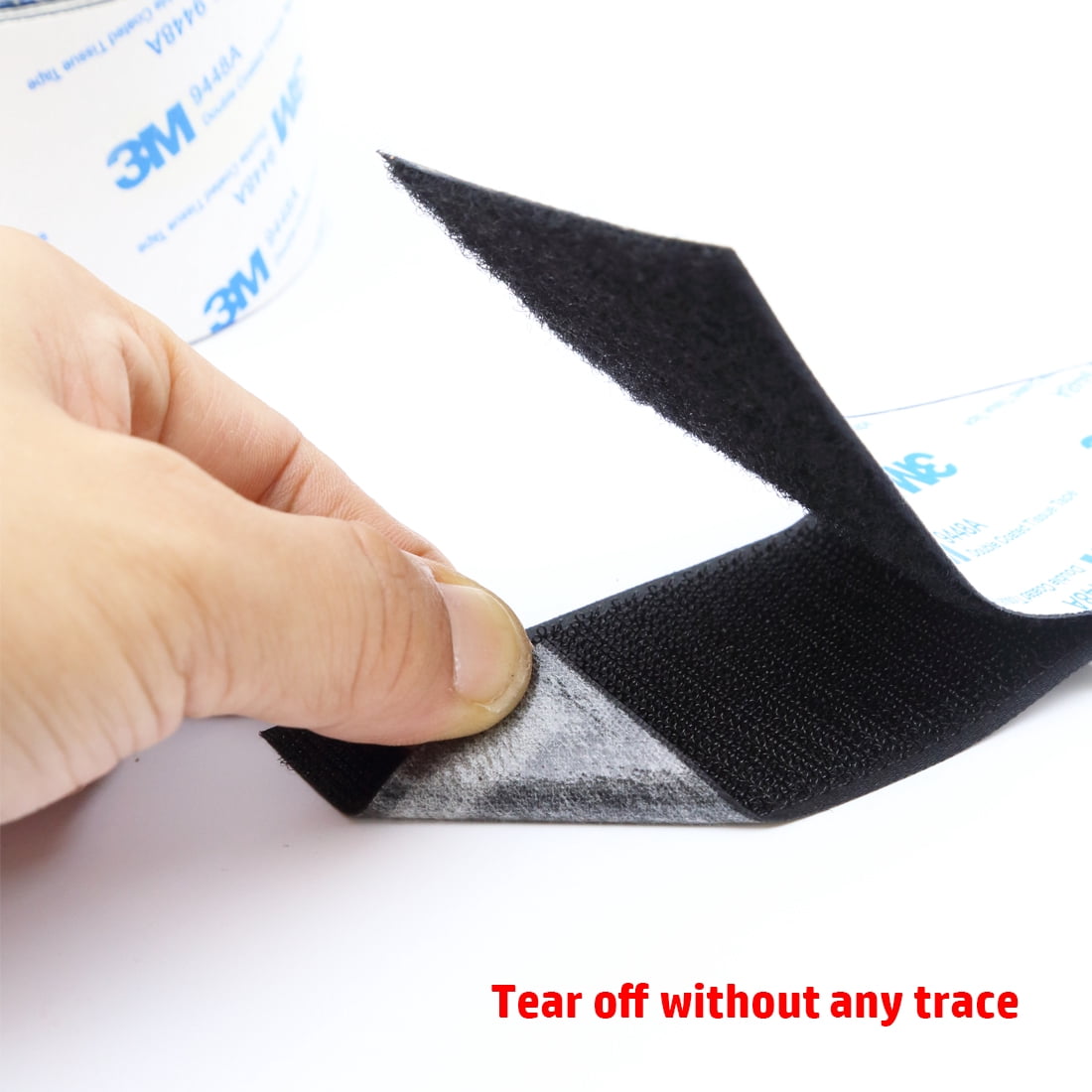 Jumbo Size Black Sticky Back Tape - 2 Inch x 10FT Heavy Duty, No-Residue Removal for Extended Runs