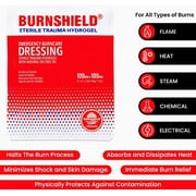 Burnshield Sterile First Aid Burn Dressing Non Stick Pads for Wounds & Burns, 1-Count