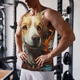 thumbnail image 5 of Lsque Vintage Colorful Flower Puppy Pattern Mens Tank Tops Muscle Athletic Quick Dry Sleeveless Workout Fitness T Shirts Beach Tank Top, Loose-fit Sleeveless Shirt for Men-3X-Large, 5 of 7