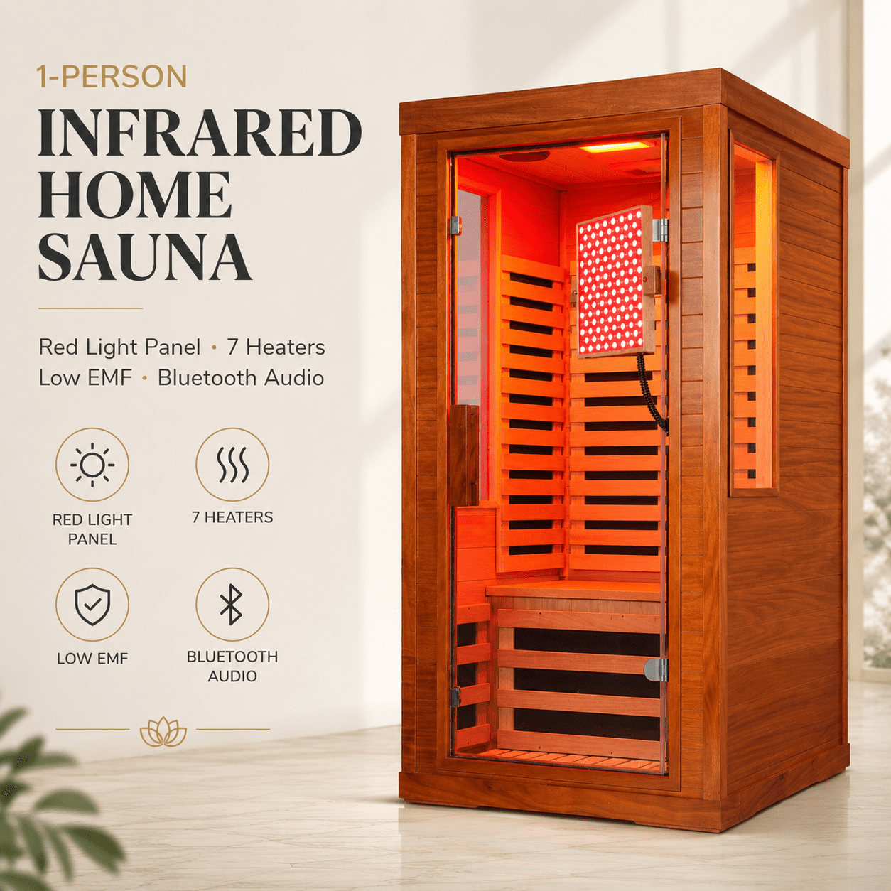 Seizeen Dry Sauna for Home, 1120W Far Infrared Saunabox with 7