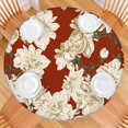 thumbnail image 2 of Round Fitted Tablecloth with Elastic Edges Fits 45"-52" Round Tables Pioneer Colorful Floral Waterproof Table Cover Washable Indoor and Outdoor for Party Kitchen Dinner Banquet Patio Picnic, 2 of 7