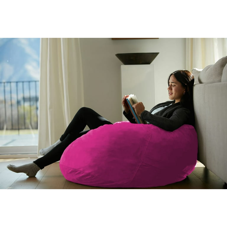Sofa Sack Bean Bag Chair Memory Foam Lounger with Microsuede Cover Kids 3 ft Magenta