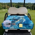 thumbnail image 2 of Xixirimido Portable Golf Cart Seat Cover with 4 Pocket Quilted Golf Cart Seat Blanket with Handle Foldable Club Car Seats Towel Fits 2-Person Golf Carts, Blue Sea Turtle Floral, 2 of 8