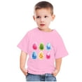 thumbnail image 4 of Cadeaux de Pâques pour Garçons, Cadeaux de Pâques pour Enfants, Tout-Petits Garçons Filles Imprimé Œufs de Pâques Mignons Col Rond Manches Courtes, Cadeaux pour Filles Tout-Petits, Shorts pour Filles, 4 of 4