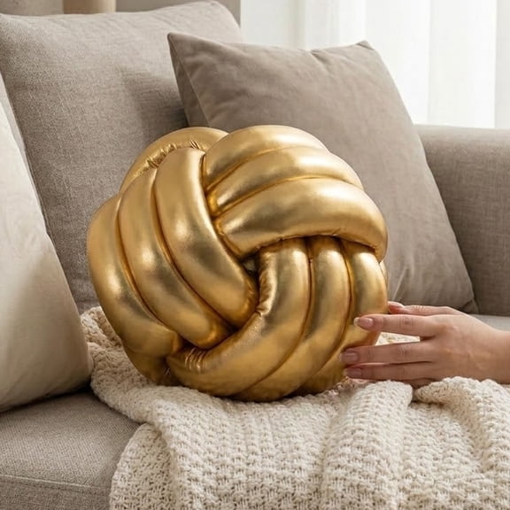 Soft Knot Ball Pillow,Cushion Plush Knotted Cushion Handmade Round Pillow Knotted Home Decor Bedroom Decor