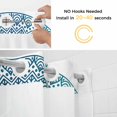 thumbnail image 5 of Turquoise Boho No Hook Shower Curtain Waterproof, Bathroom Curtains with Snap in Liners and See Through Top Window, Retro Ethnic Teal Geometric Aesthetic Hotel Style Bathtub Curtains Shower 36"Wx72"L, 5 of 8