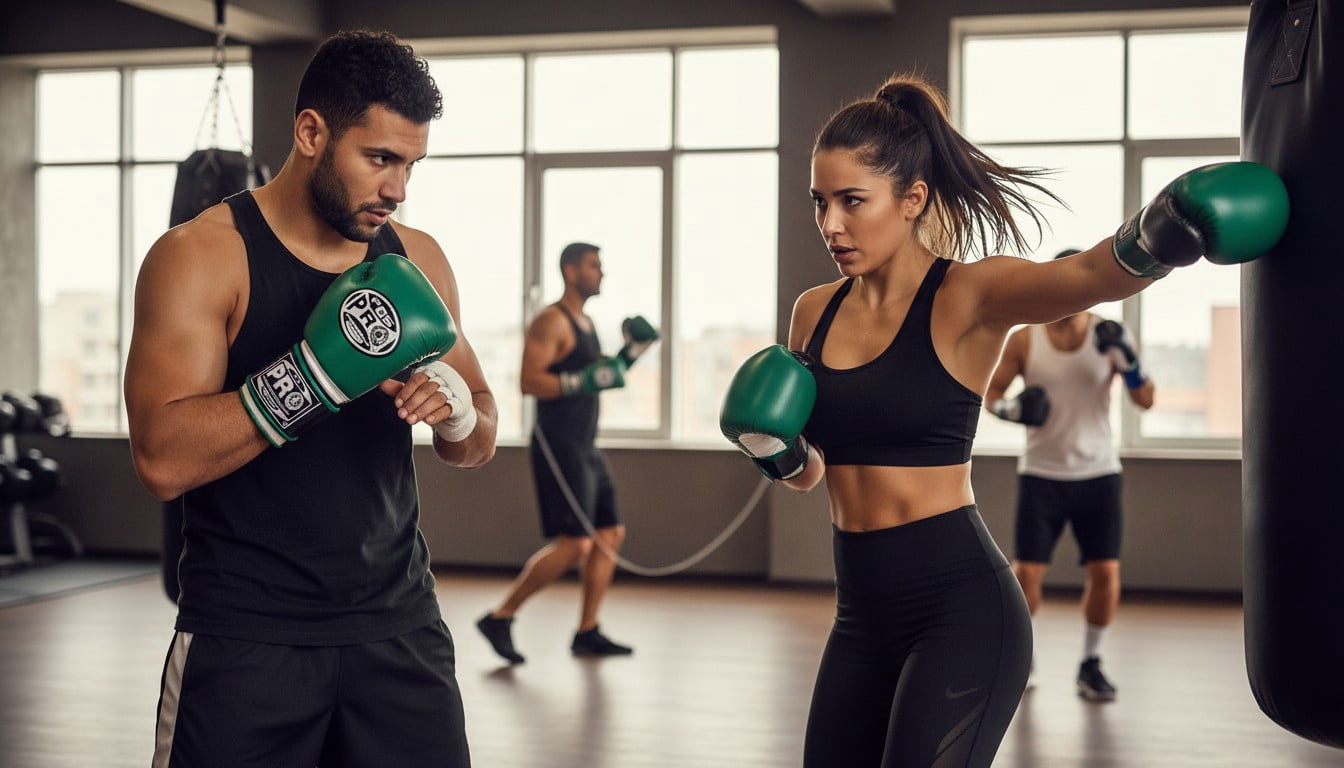 ProBoxing® Leather Boxing Gloves – (Green & Black) (14oz) Training Boxing Gloves for Boxing, MMA, Muay Thai & Sparring – Durable Genuine Leather, Wrist Support, Impact Protection