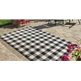 thumbnail image 2 of Garland Rug Country Living Buffalo Plaid Polypropylene Navy/Ivory Indoor/Outdoor Area Rug, 5' x 7', 2 of 7