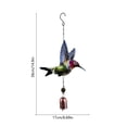 thumbnail image 3 of Stained Hummingbird Metal Wind Chime Suncatcher Hanging Ornament Weatherproof Iron Bell Decor for Garden Patio Balcony Window Housewarming Mother’s Day Gift 1 Pack, 3 of 6