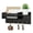 Black, variant on Wood Wall With 6 Hooks And 7 Slots For Mail Keys Storage