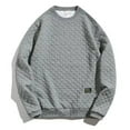 thumbnail image 2 of AWZXDE Men's Solid Color Relaxed Fit Comfortable Round Neck Long Sleeve Minimalist Versatile Pullover Sweatshirt Grey,XXXL, 2 of 4