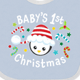 thumbnail image 4 of Inktastic Baby's 1st Christmas Cute Penguin with Candy Canes Boys or Girls Baby Bib, 4 of 4
