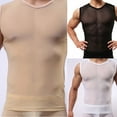 thumbnail image 5 of Men See-Through Fishnet T-Shirt Clubwear Running Short Sleeve Vest Top, 5 of 8