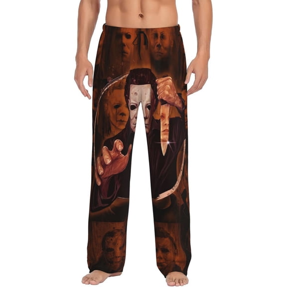 Michael Myers Pajama Pants for Men, Super Soft All over Print Lounge Pants Sleepwear Bottom with Pockets Drawstring