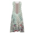 thumbnail image 4 of ICHUANYI Clearance Women's Summer Fashion Casual Printing Sleeveless Round Neck Pocket Dress(Green, M) ICHUANYI WER2023080900553, 4 of 5