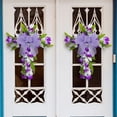 thumbnail image 5 of MXTPOV Spring Wreaths for Front Door, Purple Bow Cross Wreath with Fake Lilies for Wall Decor, Spring Wreath for Party Home Decor, Spring Decor Wreath, 5 of 5