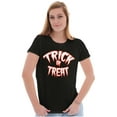 thumbnail image 4 of Classic Halloween Trick or Treat Womens Slim Fit Graphic Tee Brisco Brands X, 4 of 5