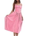 thumbnail image 2 of Coduop Women Boho Floral Maxi Dress Sleeveless Square Neck Backless Swing Dress Beach Sundress, 2 of 9