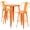 Orange, variant on Bowery Hill Metal 3 Piece Bar Table Set in Black