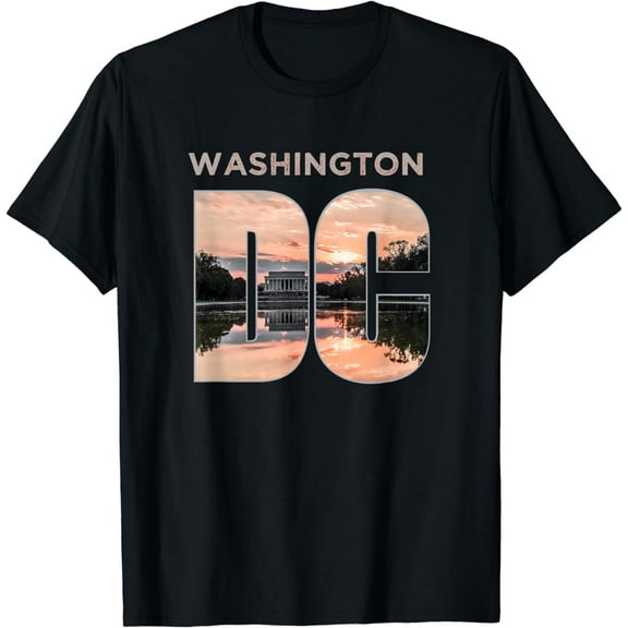 Lincoln Memorial Washington DC Monuments Reflecting Pool Art T-Shirt