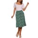 thumbnail image 2 of Faldas Midi Peasant de Mujer INSPIRE CHIC con Cintura Elástica A-Line de Estampado Floral Ditsy en Verde Palma M, 2 of 6