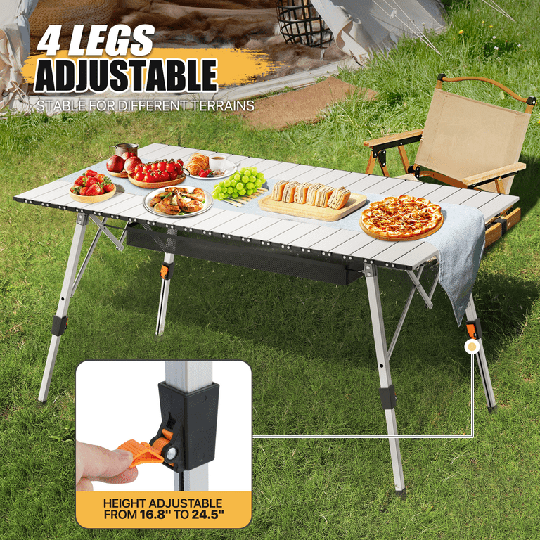 Portable Camping Table 3FT Aluminum Picnic Table W/Carrying