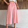 thumbnail image 5 of Borniu Pants Fashion Women Plus Size Pants, Drawstring Casual Solid Elastic Waist Pocket Loose Pants Clearance, 5 of 6