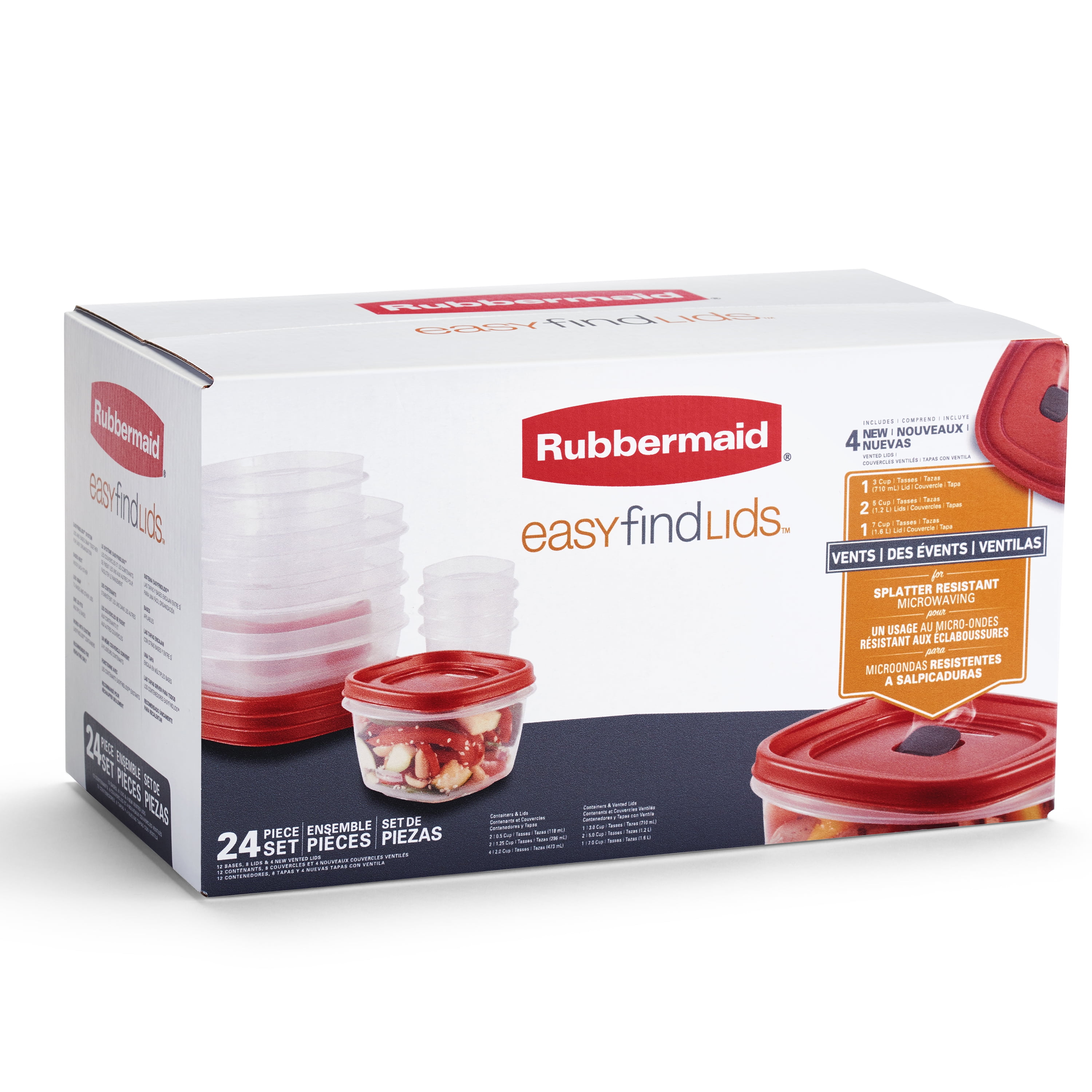 Rubbermaid® Easy Find Lid Vented Container - Racer Red/Clear, 5 ct - Kroger