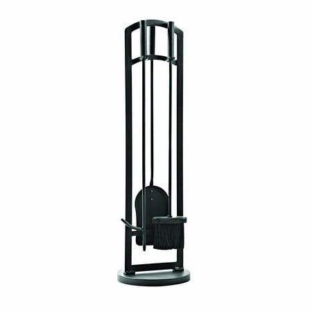 Arched 4 Piece Fireplace Toolset Classic Arched Designed Black