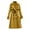Yellow, variant on Women Elegant Notched Collar Double Breasted Wool Blend Over Coat with Decor Belt Midi Trench Coat Women's Fall Winter Clothes (Army Green XXXL)