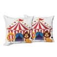 thumbnail image 6 of Ambesonne Circus Throw Pillow Cover 2 Pack, Lion and Ring Illustration, 20", Multicolor, 6 of 6