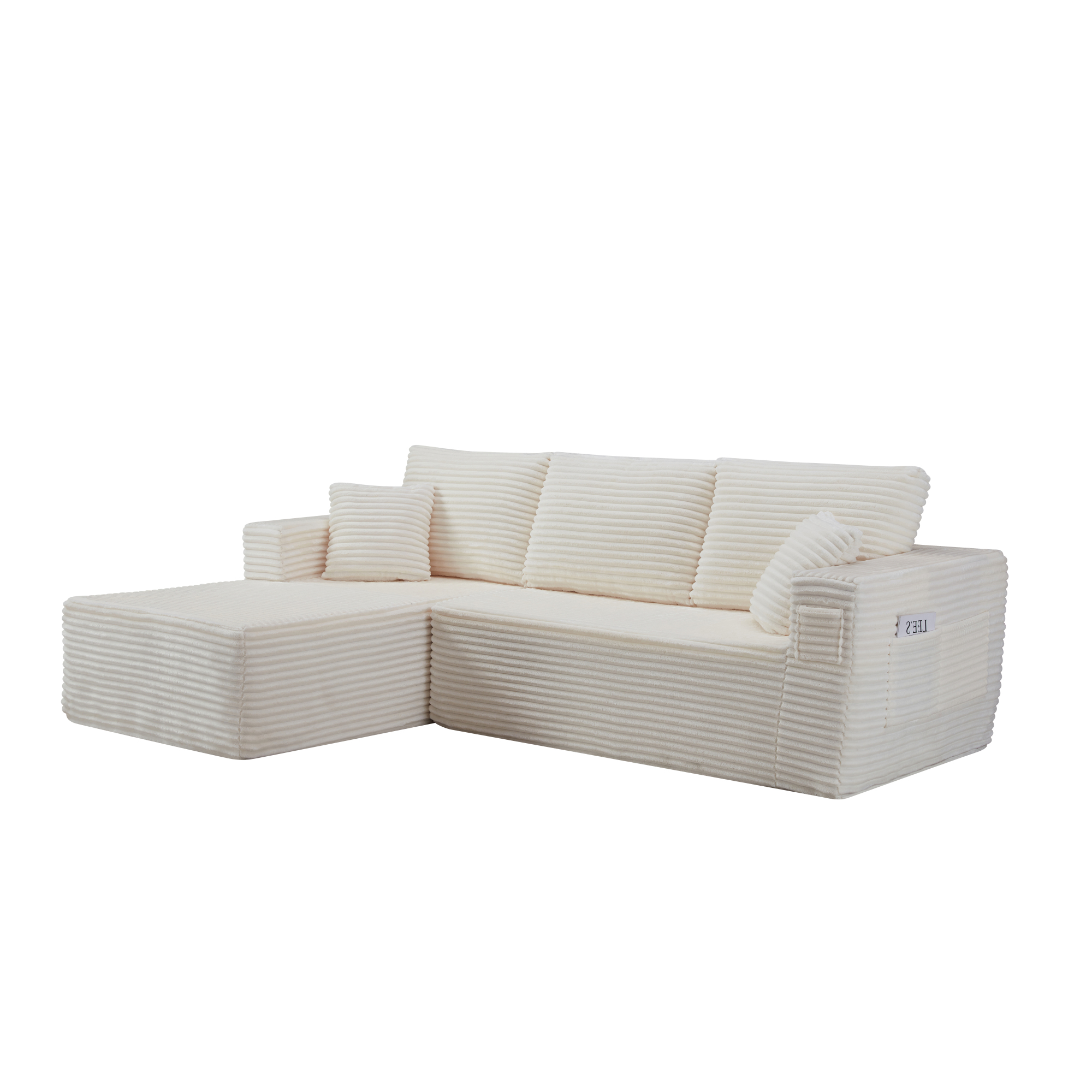 HOQBN 100.39" Cloud Sectional Couch with L-Shape Chaise,Modern Modular Sofa with Deep Seat,No Assembly Required,Compressed Packaging for Living Room Beige