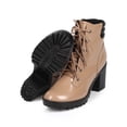 thumbnail image 4 of New Women Breckelles Ranger-22 Polished Round Toe Block Heel Ribbed Combat Boot, 4 of 5