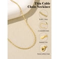 thumbnail image 3 of U7 14K Gold Plated Layer Thin Chain Necklace for Women 1.4MM Dainty Chain for Pendant 18'' Chain Jewelry Gift for Girlfriend,Daughter,Wife, 3 of 4