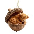 thumbnail image 1 of Adornos colgantes de bellota de animales del bosque, acrílicos, para árbol de Navidad, con diseños de ardilla, conejo y poni, colgantes planos 2D para regalar en las fiestas., 1 of 8