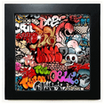 thumbnail image 1 of Graffiti Rue Colorée l Peinture Murale Cadre Carré Noir Image Murale de Table, 1 of 3