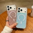 thumbnail image 6 of Kryonix for iPhone 17 Air Case Glitter Magnetic for Women, Compatible with MagSafe, Clear Glitter Shockproof Protective Case, Anti-Yellowing, Sparkle Clear,Pink/Blue, 6 of 7