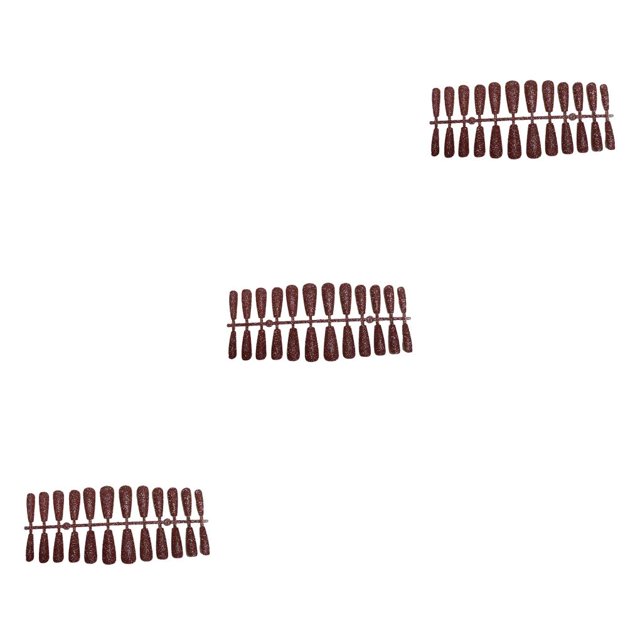 Jumpingount 24 piezas de polvo brillante para uñas postizas, cubierta completa en forma de T, parche para uñas Extra largo, puntas de uñas Type1 NO1
