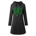 thumbnail image 5 of Telankuip Womens Oversized Long Hoodie Dress St. Patrick's Day Irish Fortunate Grass Print Pullover Sweatshirt Loose Comfy Drawstring Hood Casual Tops with Pocket 16-Black XL, 5 of 5