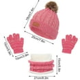 thumbnail image 6 of LpwkSSA Kids Winter Hat Scarf Gloves Set, Girl Boy Toddler Warm Thick Ski Cap Scarf Mittens Children Gift (Hot Pink,Free Size), 6 of 7